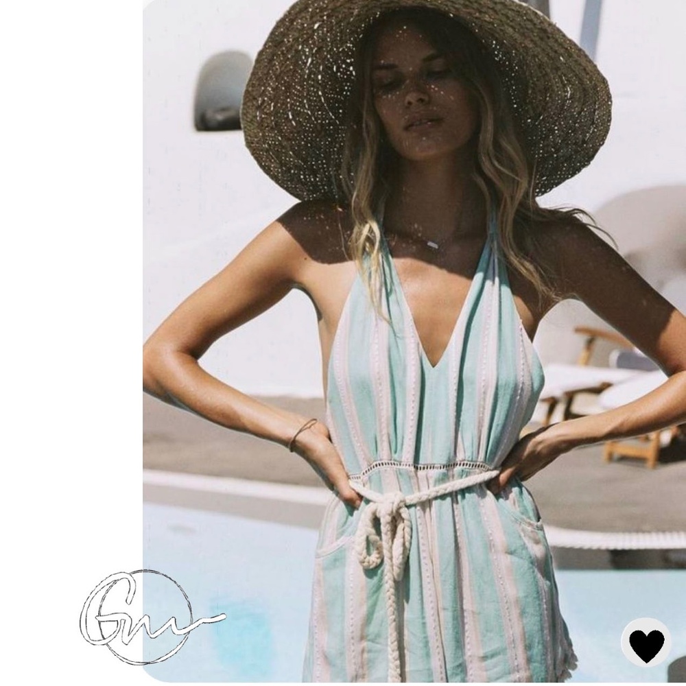 Spell (& the Gypsy Collective) Riviera Halter Playsuit -stripe, halter style - S